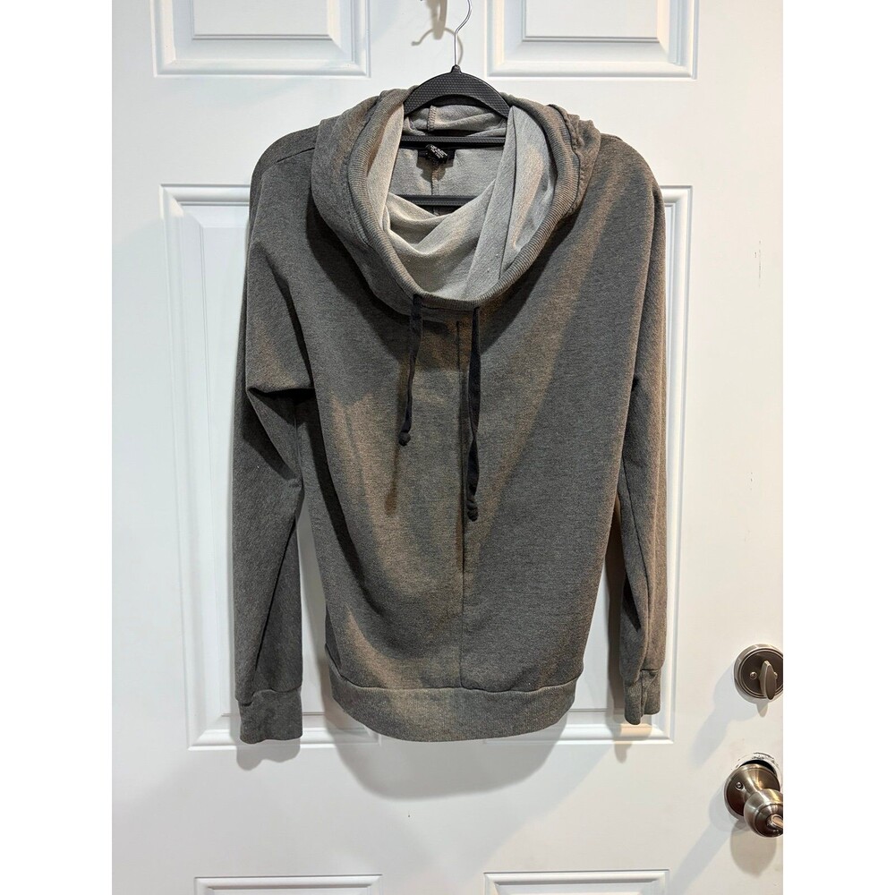 Women's Grey Cowl Neck Hoodie Sweatshirt